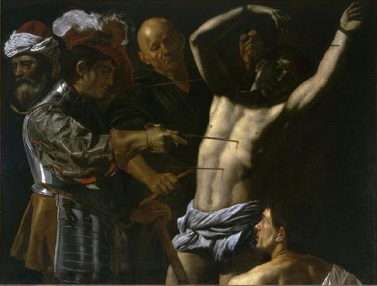 CECCO DEL CARAVAGGIO Martyrdom of Saint Sebastian. Sweden oil painting art